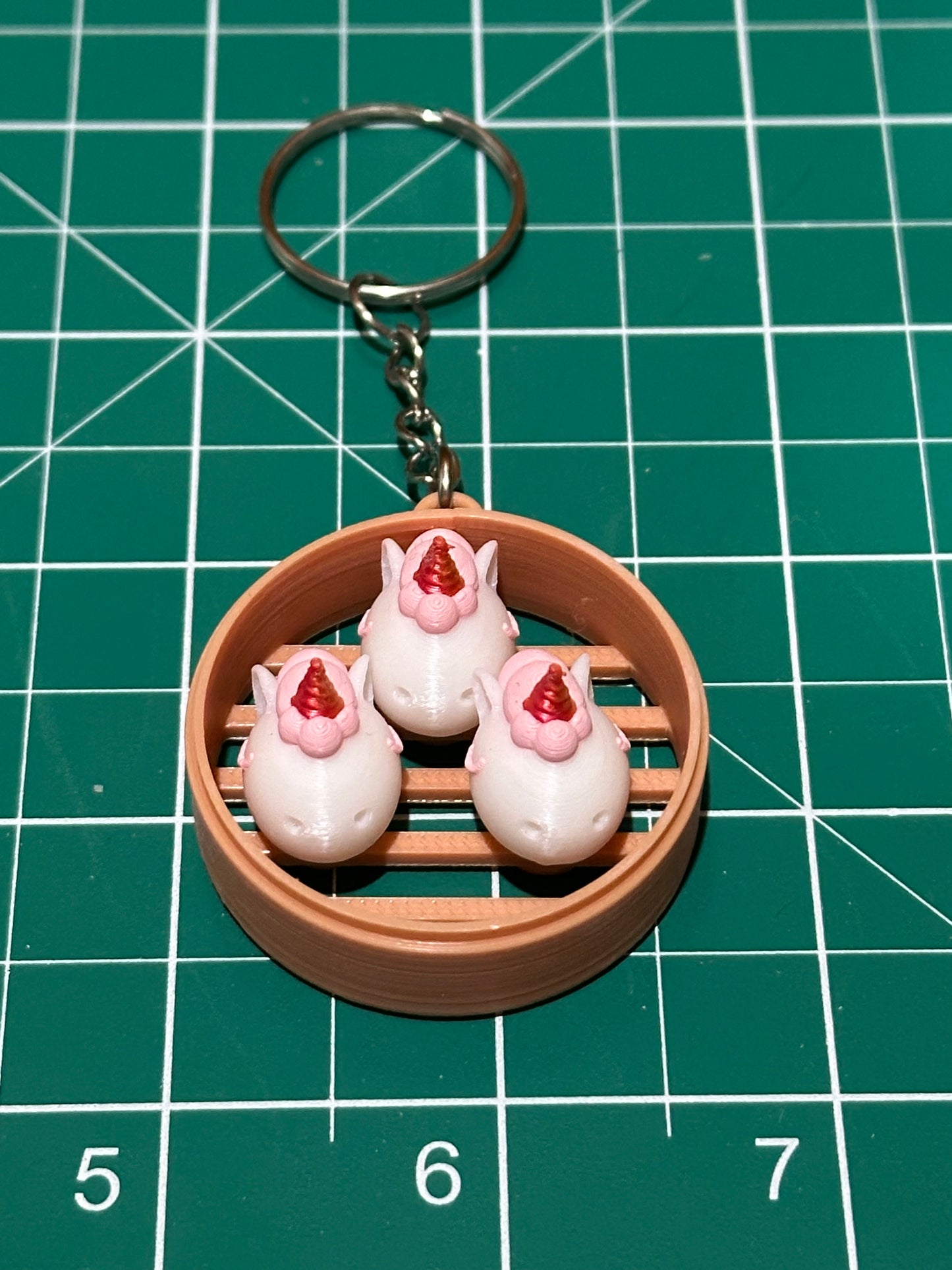 Cute Animal in Dim Sum Tray Keychains