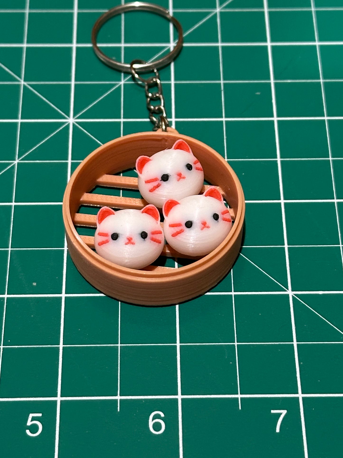 Cute Animal in Dim Sum Tray Keychains