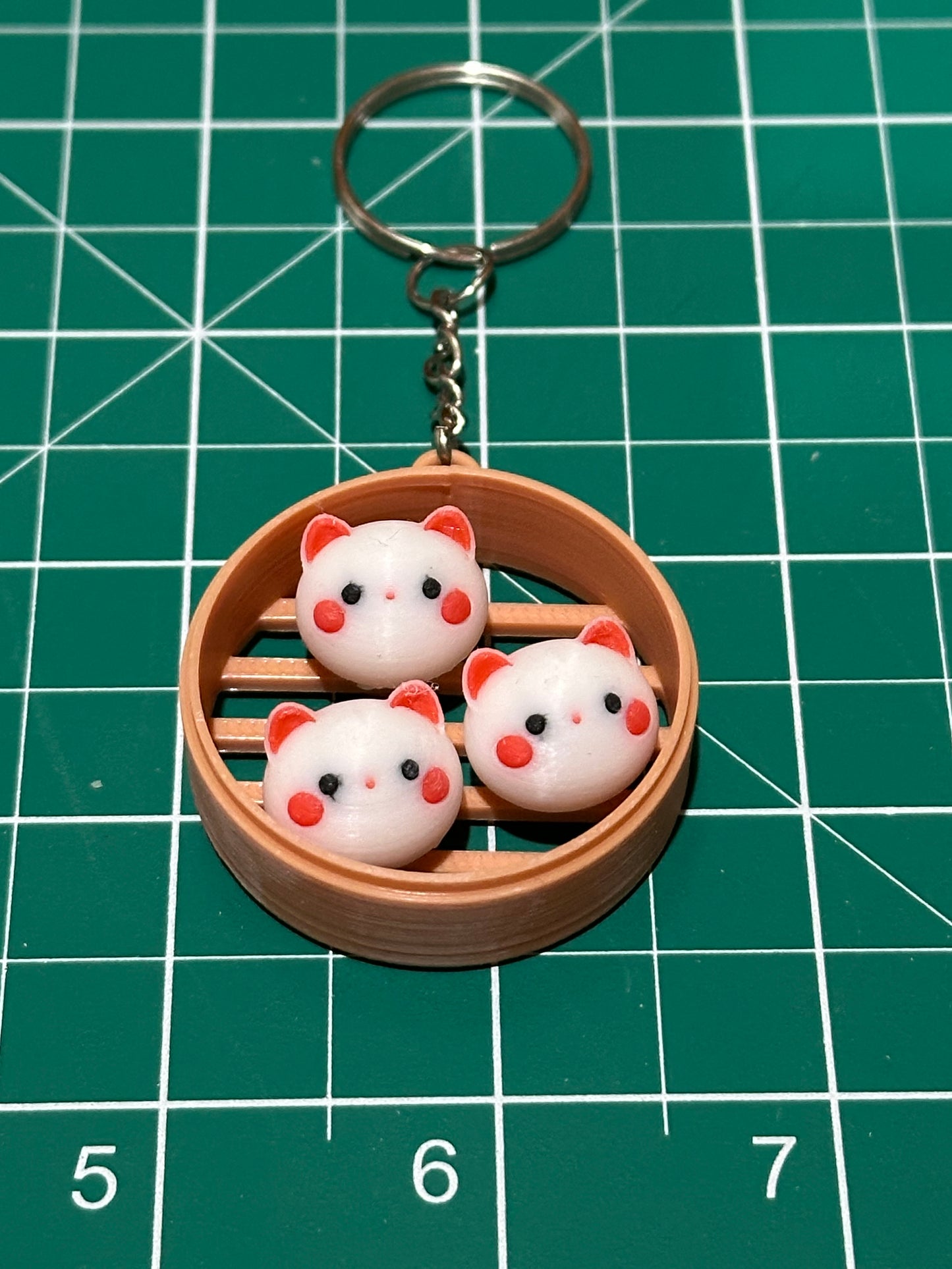 Cute Animal in Dim Sum Tray Keychains