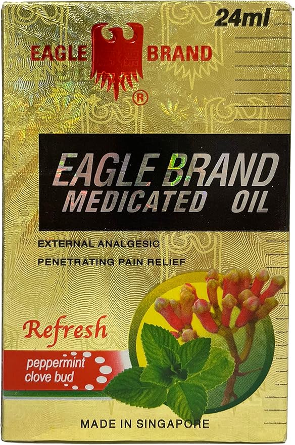 Eagle Brand Medicated Oil, Refresh-Peppermint Clove Bud - 24ml (Dầu Gió Con Ó)