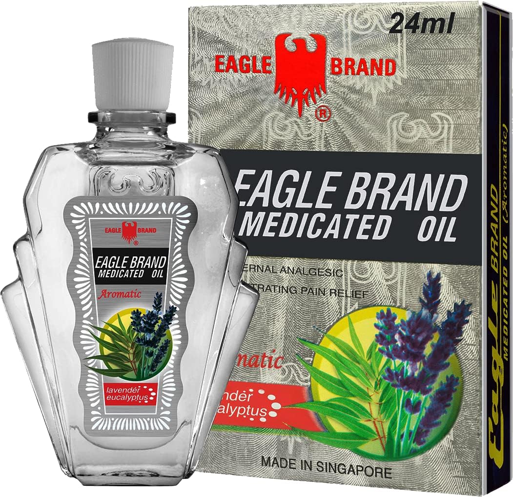 Eagle Brand Medicated Oil, Aromatic - Lavender Eucalyptus - One Dozen (Dầu Gió Con Ó)