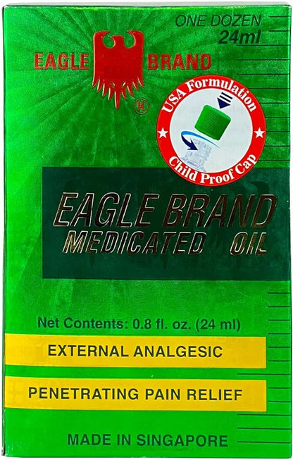 Eagle Brand Medicated Oil - One Dozen (Dầu Gió Con Ó)