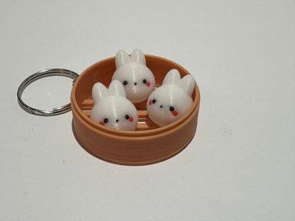 Animal Dim Sum Keychain – Cute 3D Printed Dumpling Animal Charm | Choose Your Favorite Animal