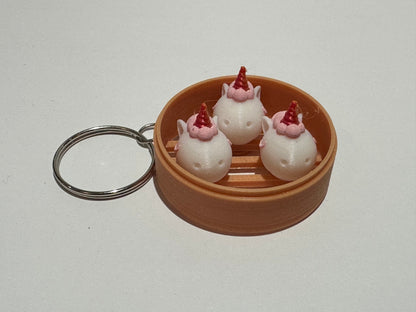 Animal Dim Sum Keychain – Cute 3D Printed Dumpling Animal Charm | Choose Your Favorite Animal