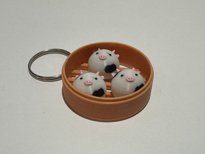 Animal Dim Sum Keychain – Cute 3D Printed Dumpling Animal Charm | Choose Your Favorite Animal