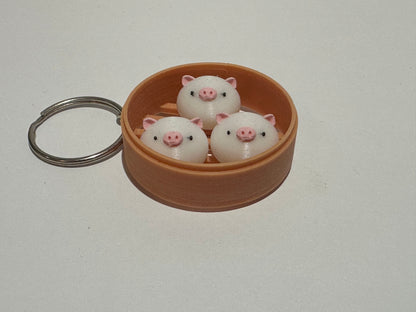 Animal Dim Sum Keychain – Cute 3D Printed Dumpling Animal Charm | Choose Your Favorite Animal
