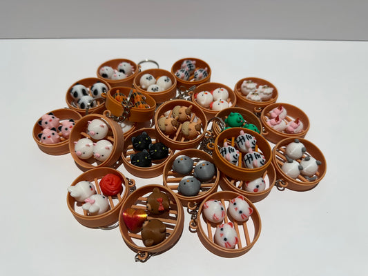 Animal Dim Sum Keychain – Cute 3D Printed Dumpling Animal Charm | Choose Your Favorite Animal