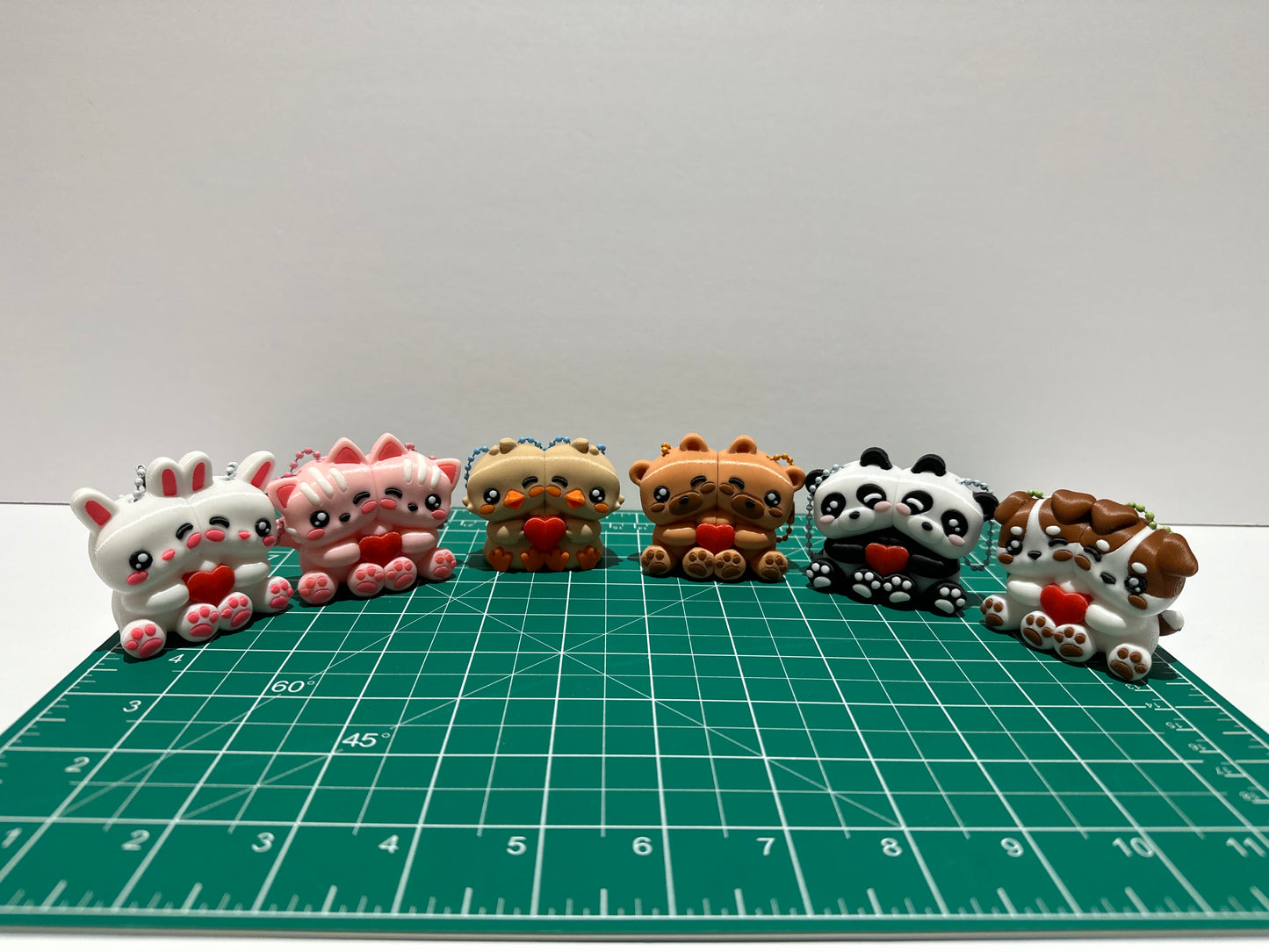 Magnetic Animal Keychain Couple – 3D Printed PLA Matching Keychains (Set of 2)