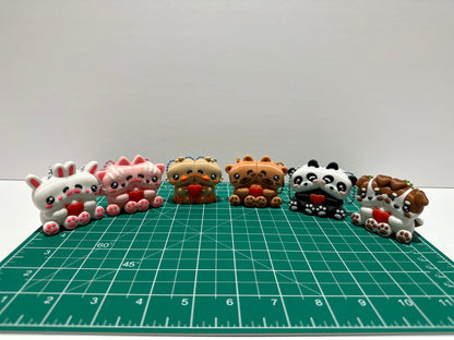 Magnetic Animal Keychain Couple – 3D Printed PLA Matching Keychains (Set of 2)