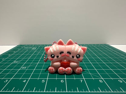 Magnetic Animal Keychain Couple – 3D Printed PLA Matching Keychains (Set of 2)