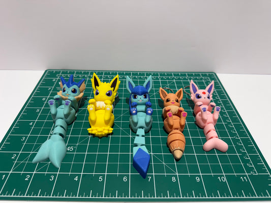 3D Printed Articulated Fox Keychains | 4" Flexible Animal Fidget Toys (Starter/Evolution Set)