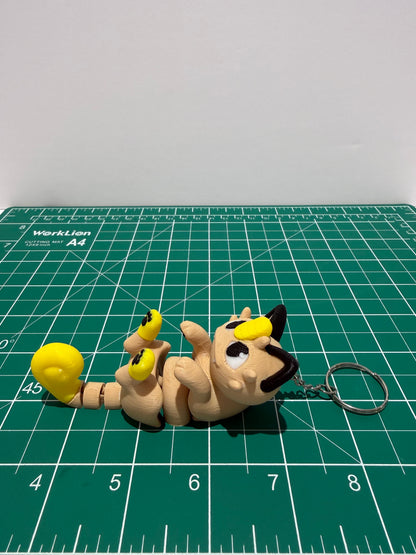 3D Printed Articulated Fox Keychains | 4" Flexible Animal Fidget Toys (Starter/Evolution Set)