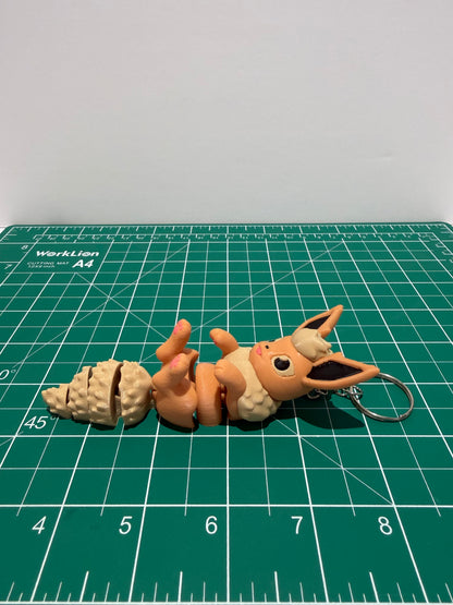 3D Printed Articulated Fox Keychains | 4" Flexible Animal Fidget Toys (Starter/Evolution Set)