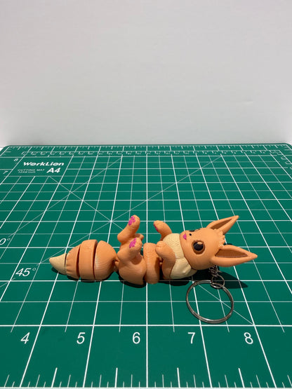 3D Printed Articulated Fox Keychains | 4" Flexible Animal Fidget Toys (Starter/Evolution Set)