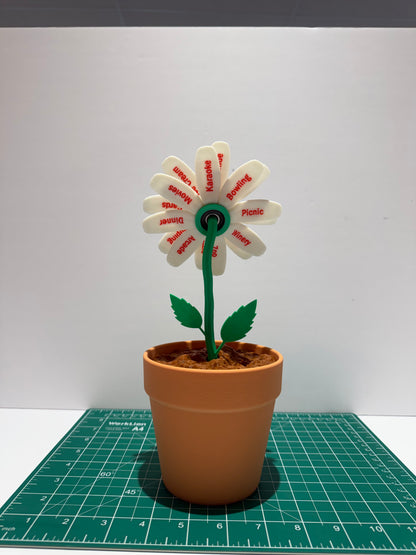 3D Printed Date Night Daisy Spinner | Random Date Idea Generator for Couples