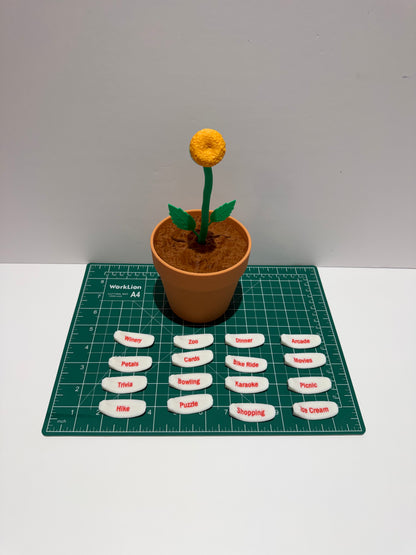 3D Printed Date Night Daisy Spinner | Random Date Idea Generator for Couples