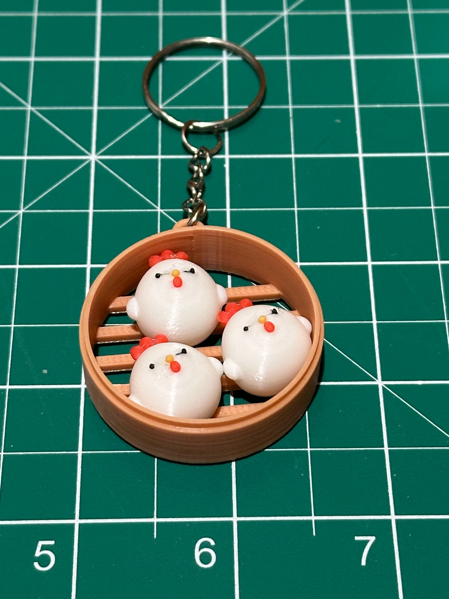 Cute Animal in Dim Sum Tray Keychains