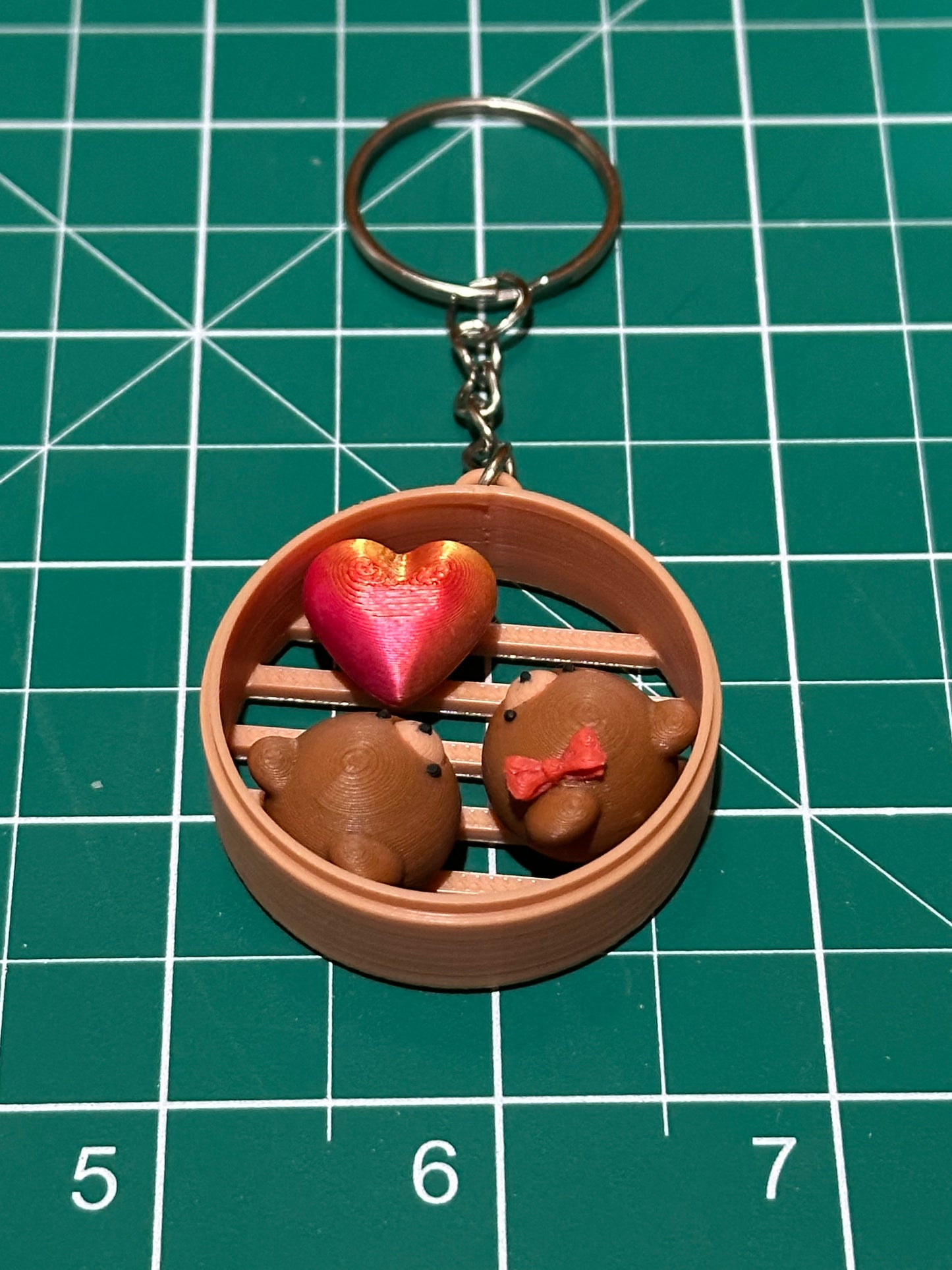 Cute Animal in Dim Sum Tray Keychains