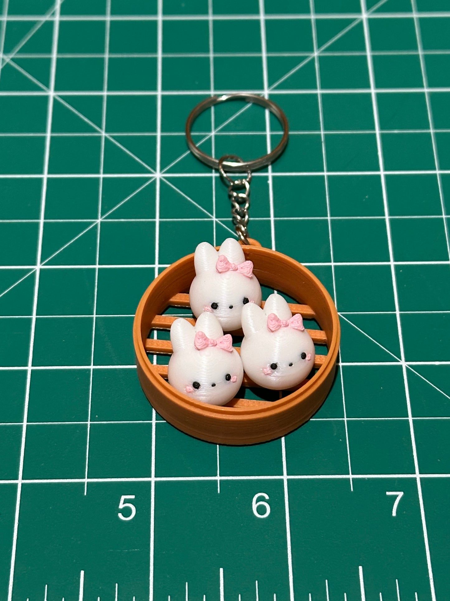 Cute Animal in Dim Sum Tray Keychains