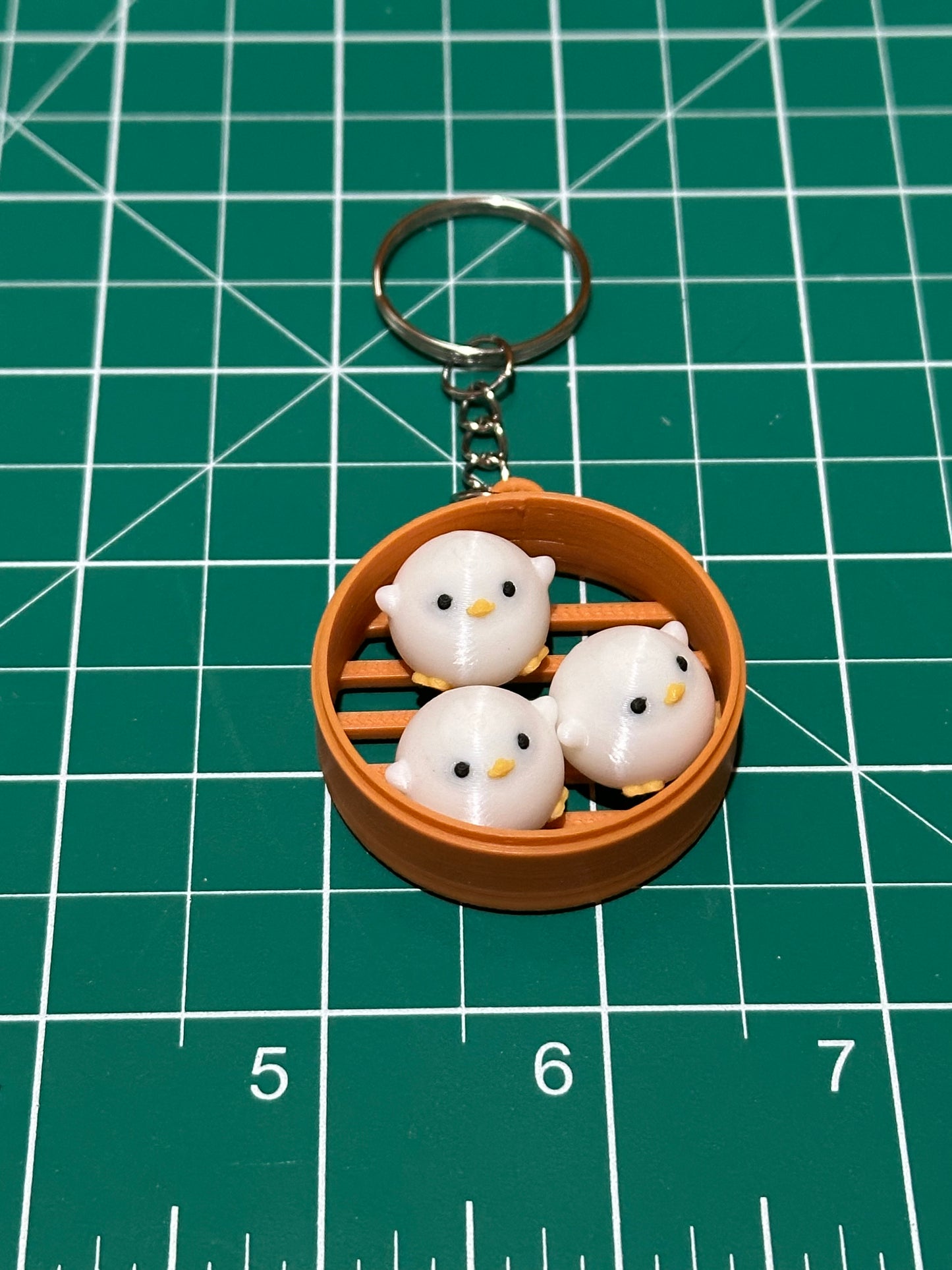 Cute Animal in Dim Sum Tray Keychains