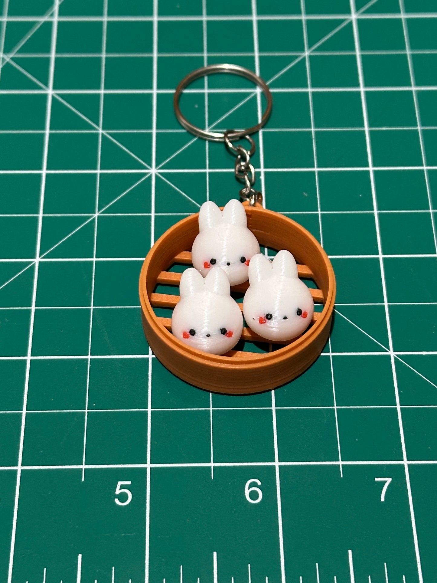Cute Animal in Dim Sum Tray Keychains
