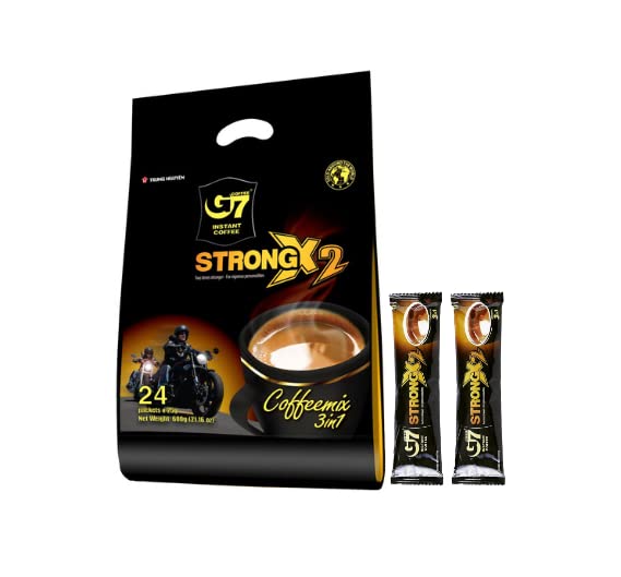 Trung Nguyen Coffee G7 3-in-1 Instant Coffee Strong X2 - 24 Sticks (Cà Phê Trung Nguyên)